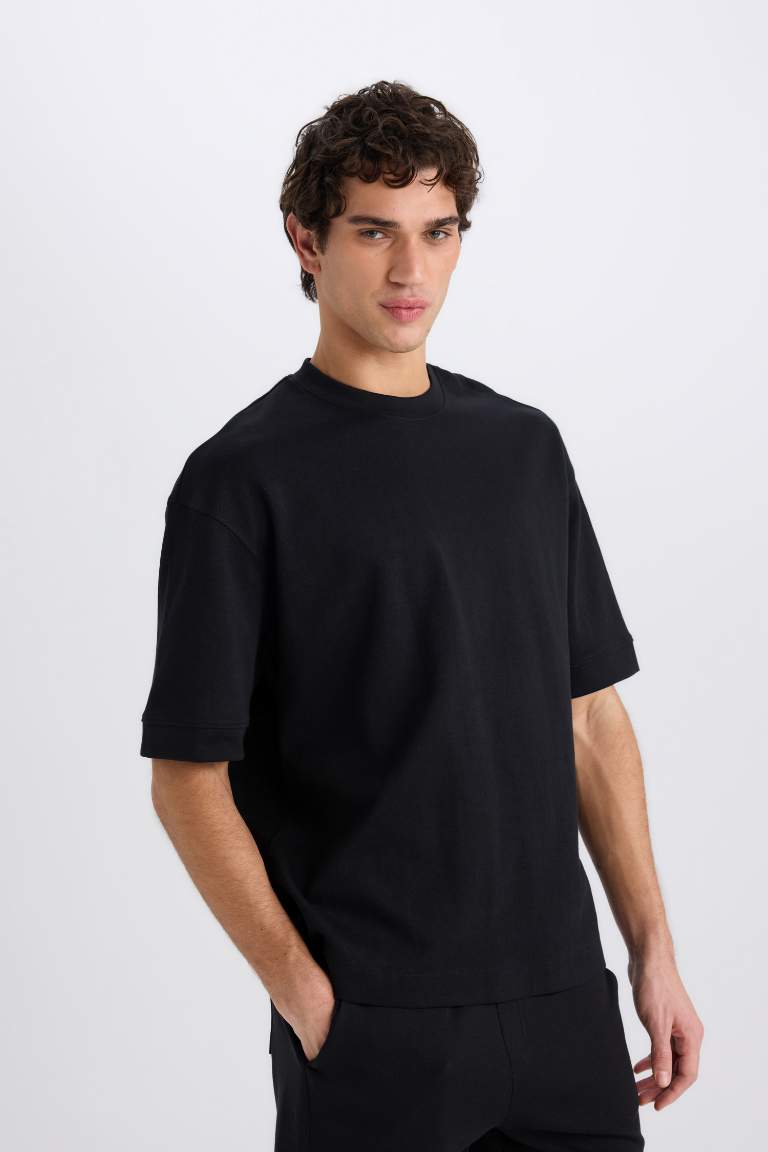 Loose Fit Crew Neck Short Sleeve Heavy Fabric T-Shirt