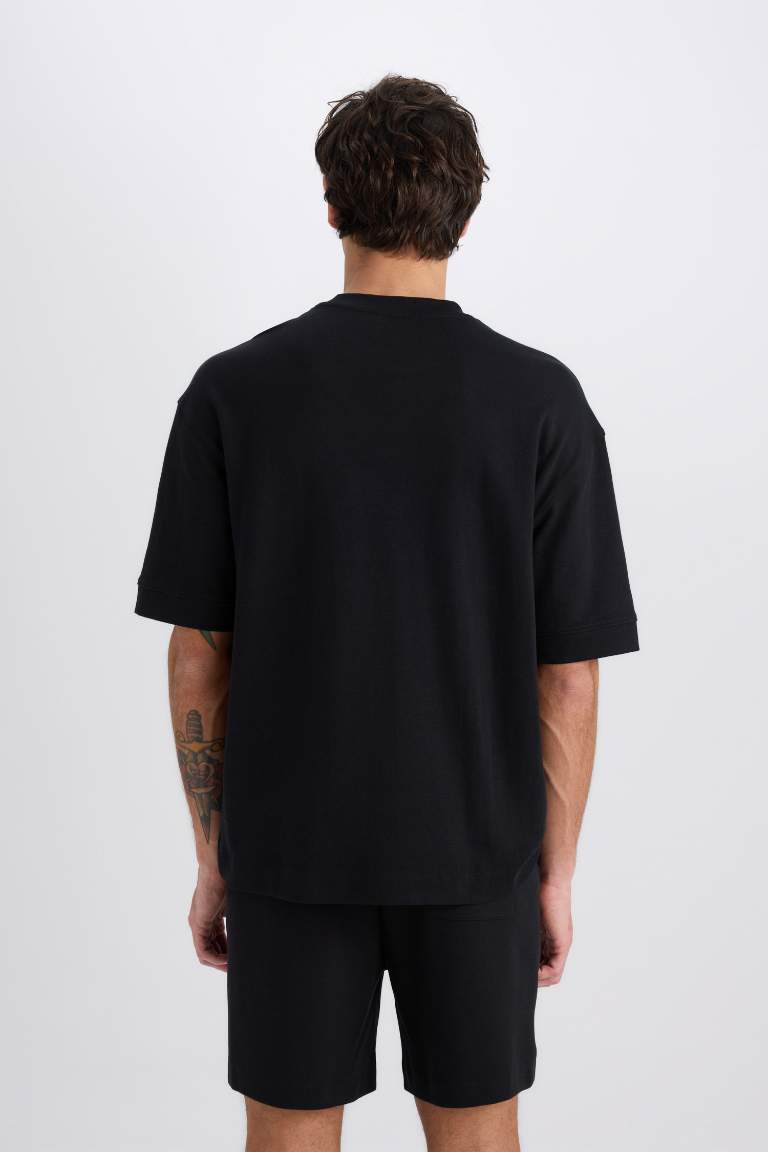 Loose Fit Crew Neck Short Sleeve Heavy Fabric T-Shirt