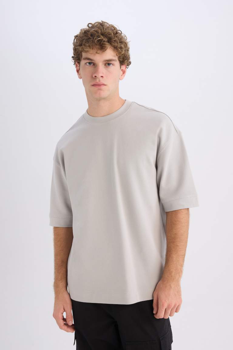 Loose Fit Crew Neck Short Sleeve Heavy Fabric T-Shirt