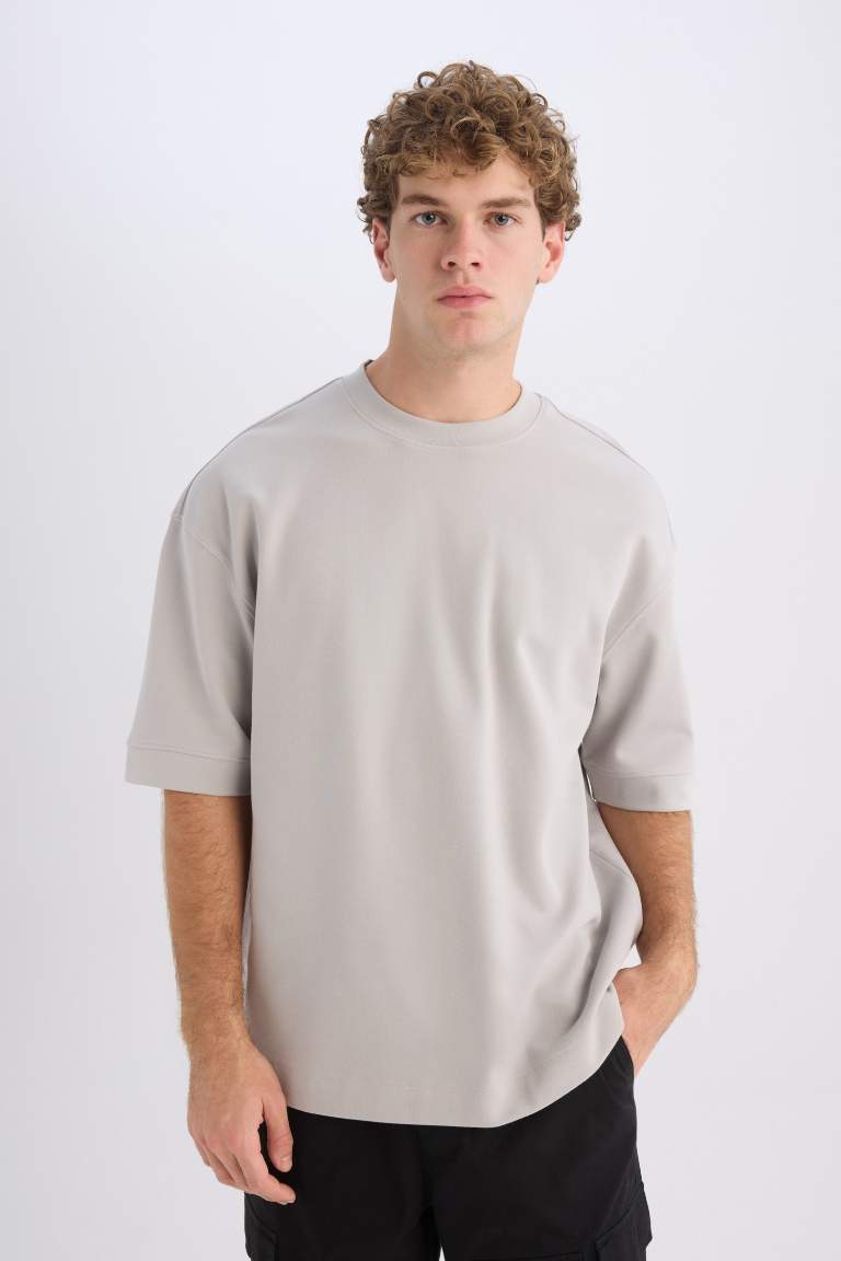 Loose Fit Crew Neck Short Sleeve Heavy Fabric T-Shirt