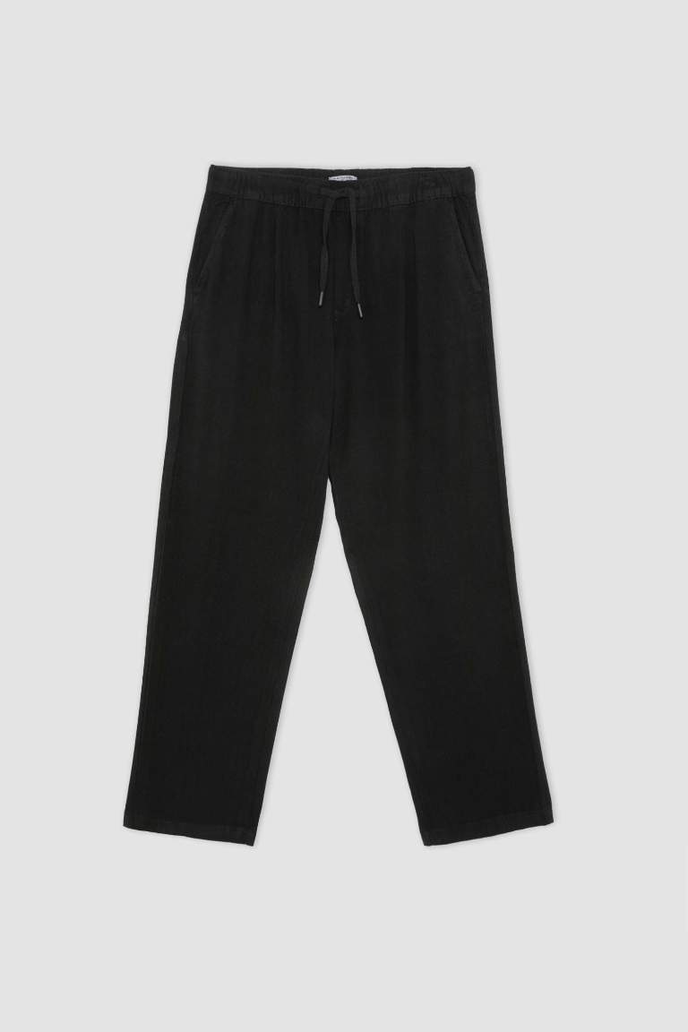 Regular Fit Regular Hem Viscose Trousers