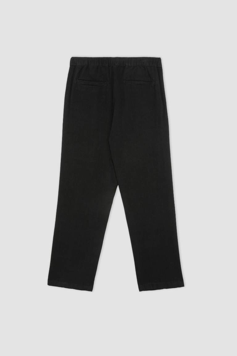 Regular Fit Regular Hem Viscose Trousers