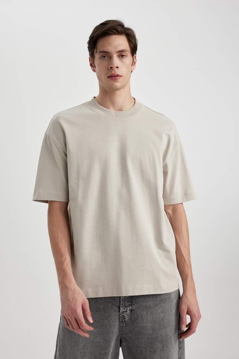 Oversize Fit Crew Neck Basic Short Sleeve T-Shirt