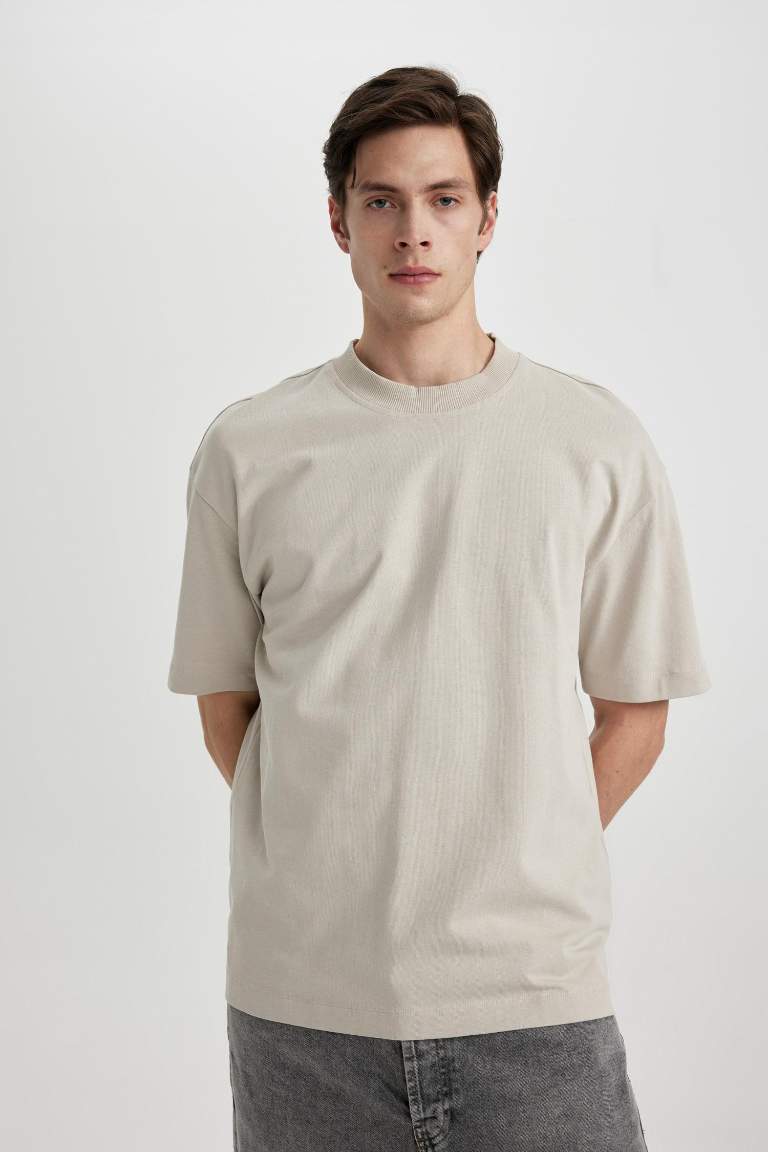 Oversize Fit Crew Neck Basic Short Sleeve T-Shirt