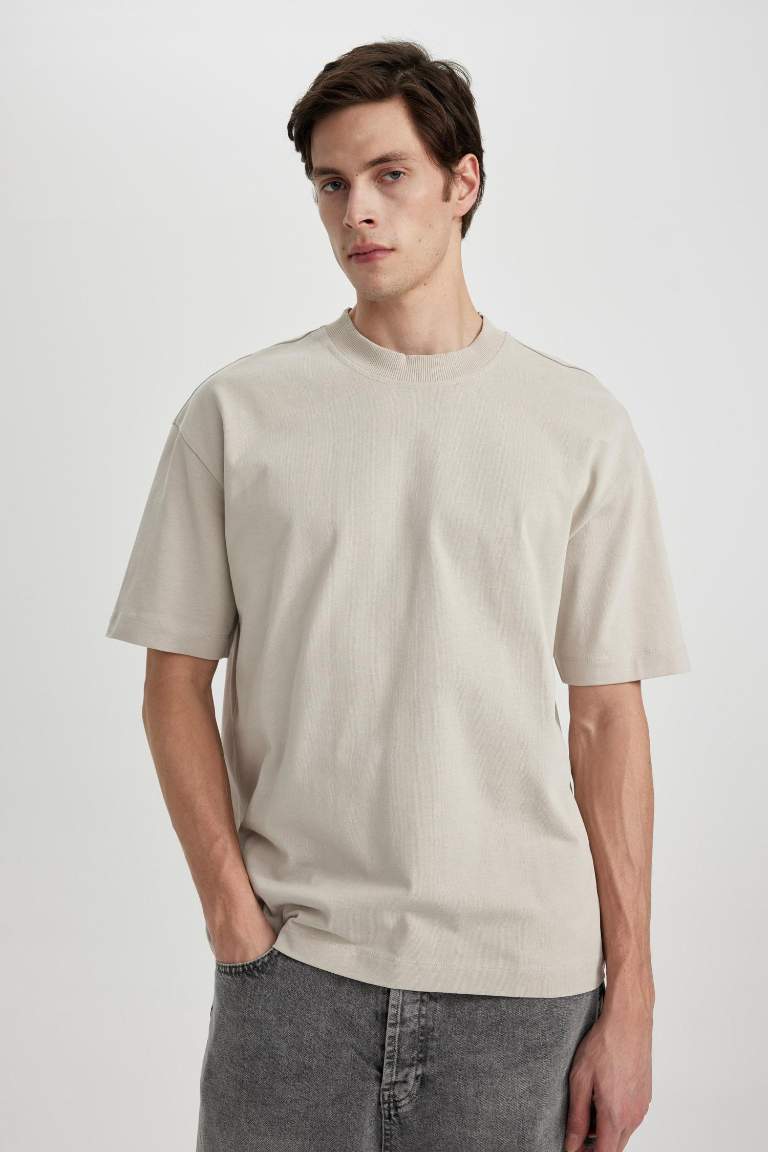 Oversize Fit Crew Neck Basic Short Sleeve T-Shirt