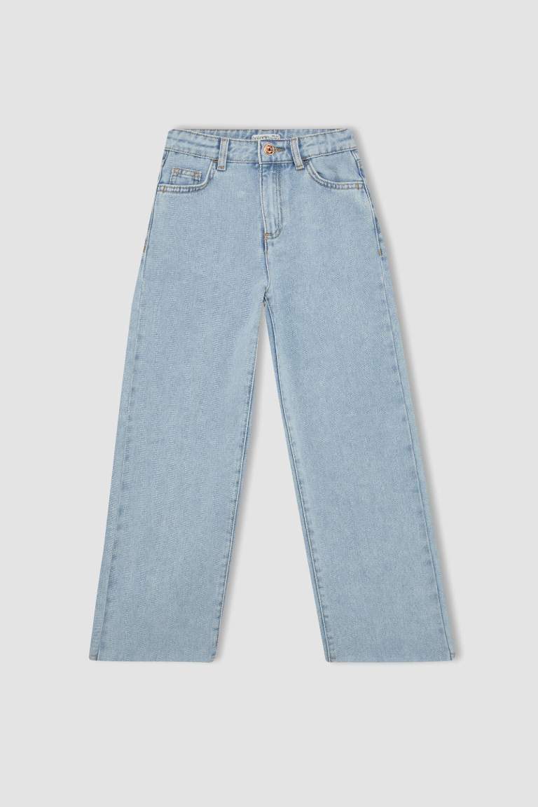 Kız Çocuk Wide Leg Geniş Paça Jean Pantolon
