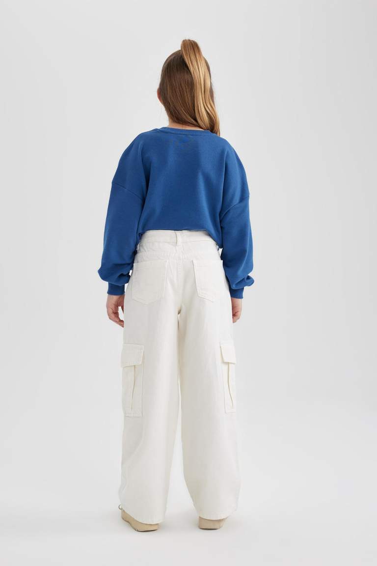 Girl Cargo Fit Wide Leg Trousers