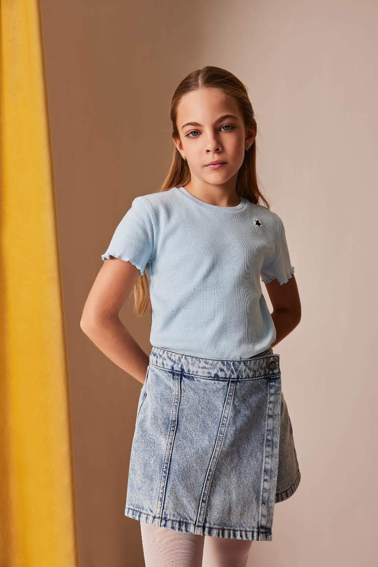 Jupe-short en jean pour fille