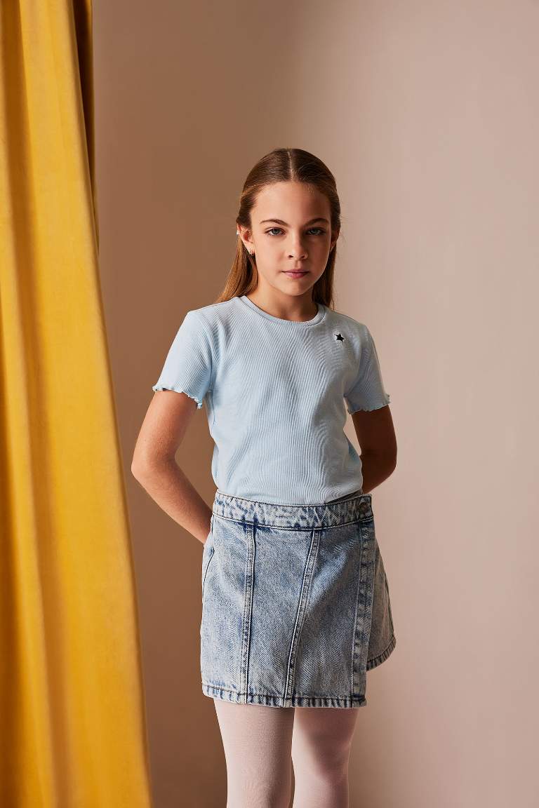 Jupe-short en jean pour fille