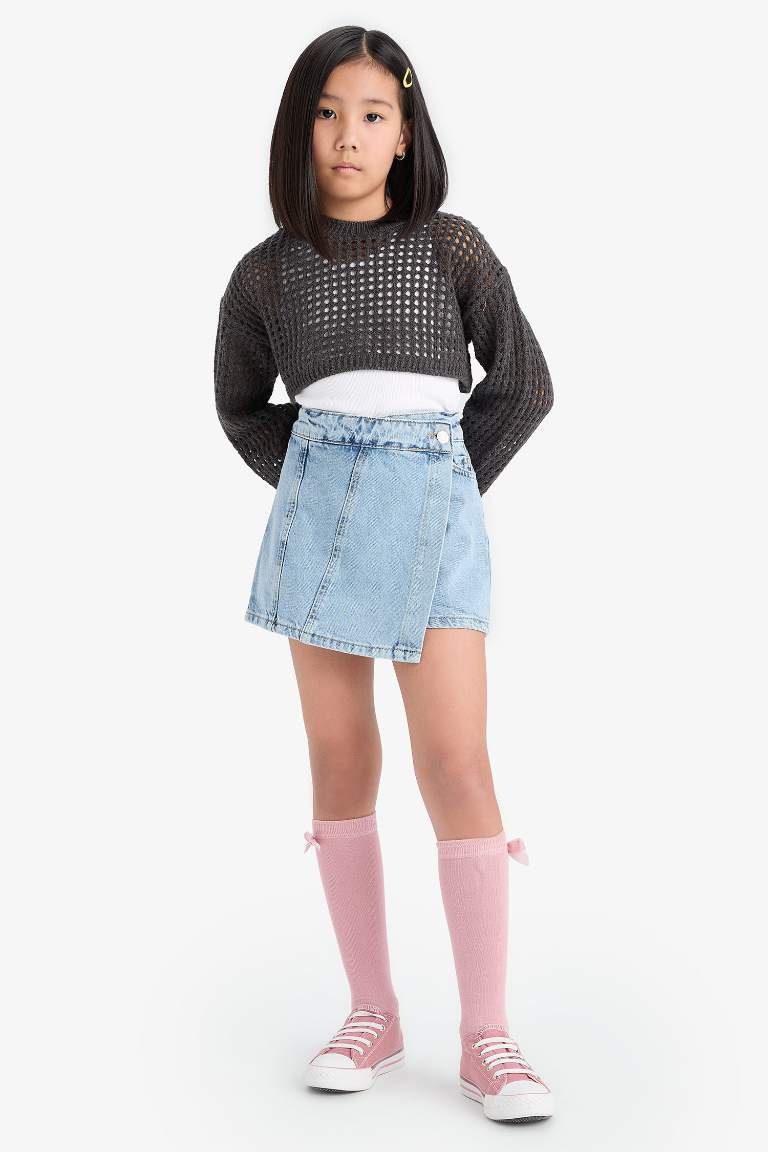 Jupe-short en jean pour fille