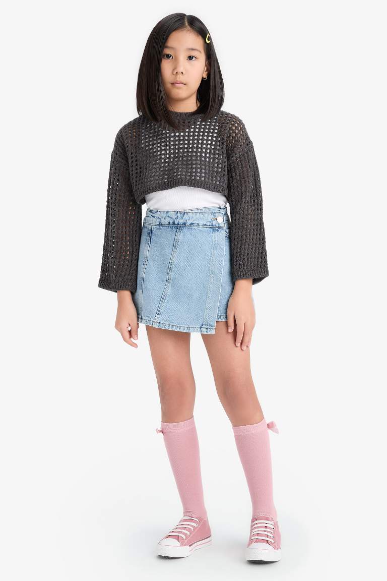 Jupe-short en jean pour fille