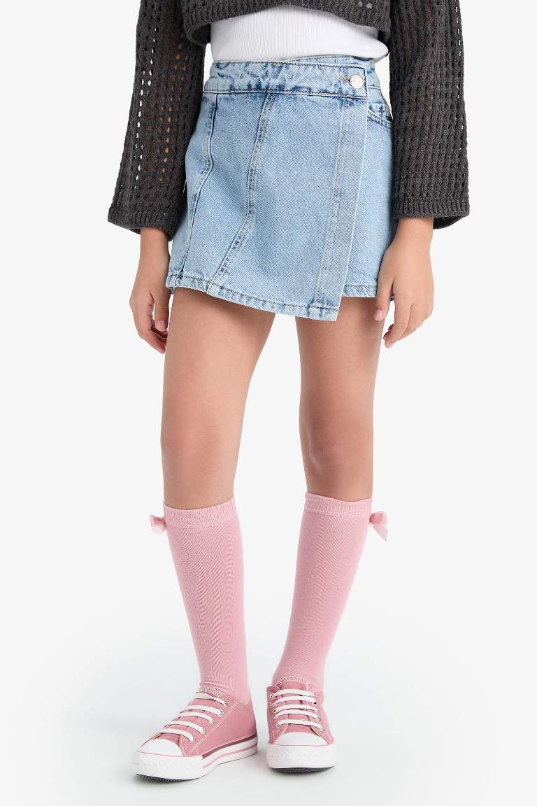 Jupe-short en jean pour fille