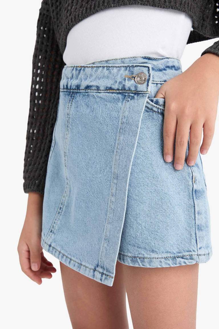 Jupe-short en jean pour fille