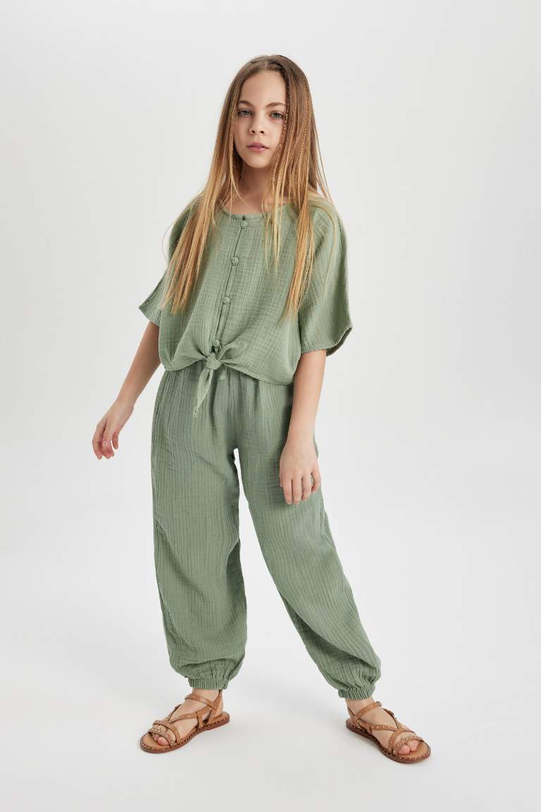 Girl Parachute Cotton Trousers