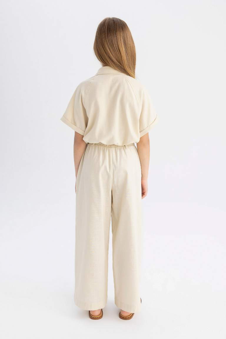 Girl Wide Leg Cotton Trousers