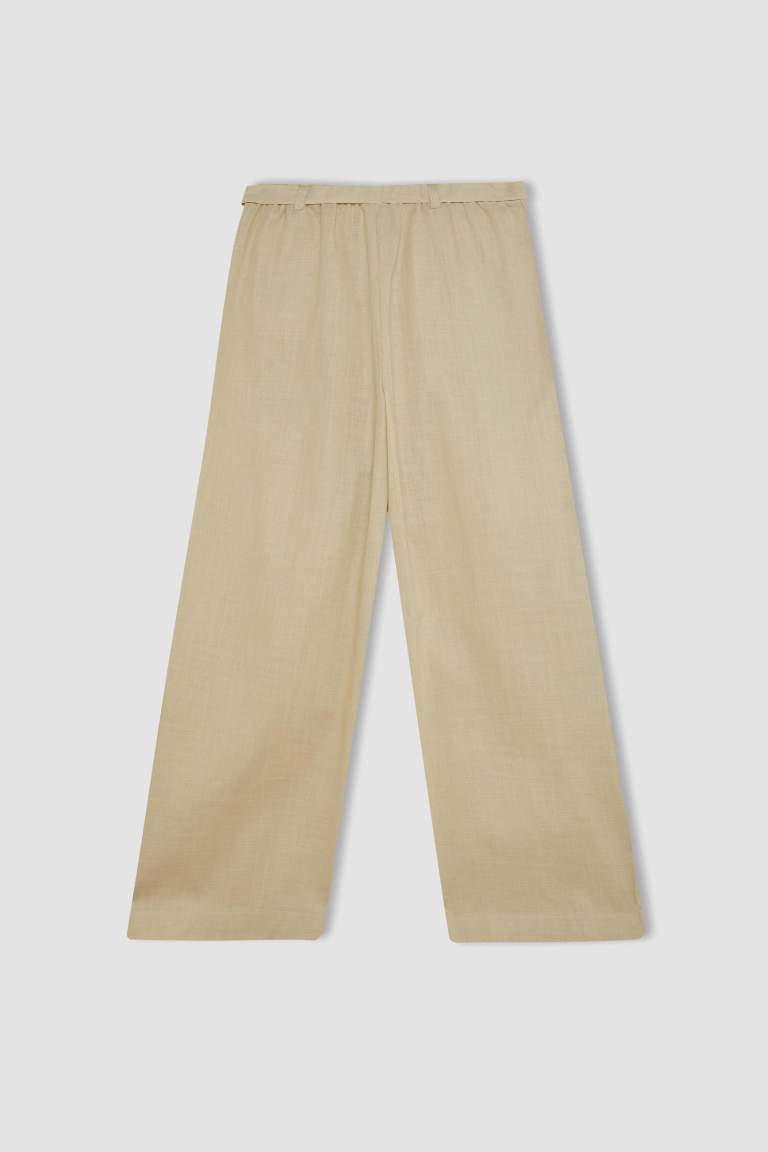 Girl Wide Leg Cotton Trousers