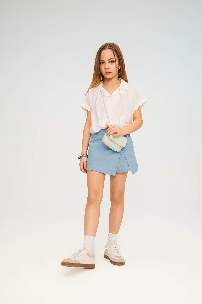 Girl Short Sleeve Crop Shirt