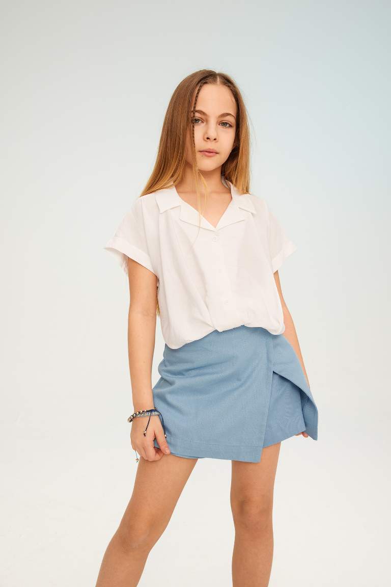 Girl Short Sleeve Crop Shirt