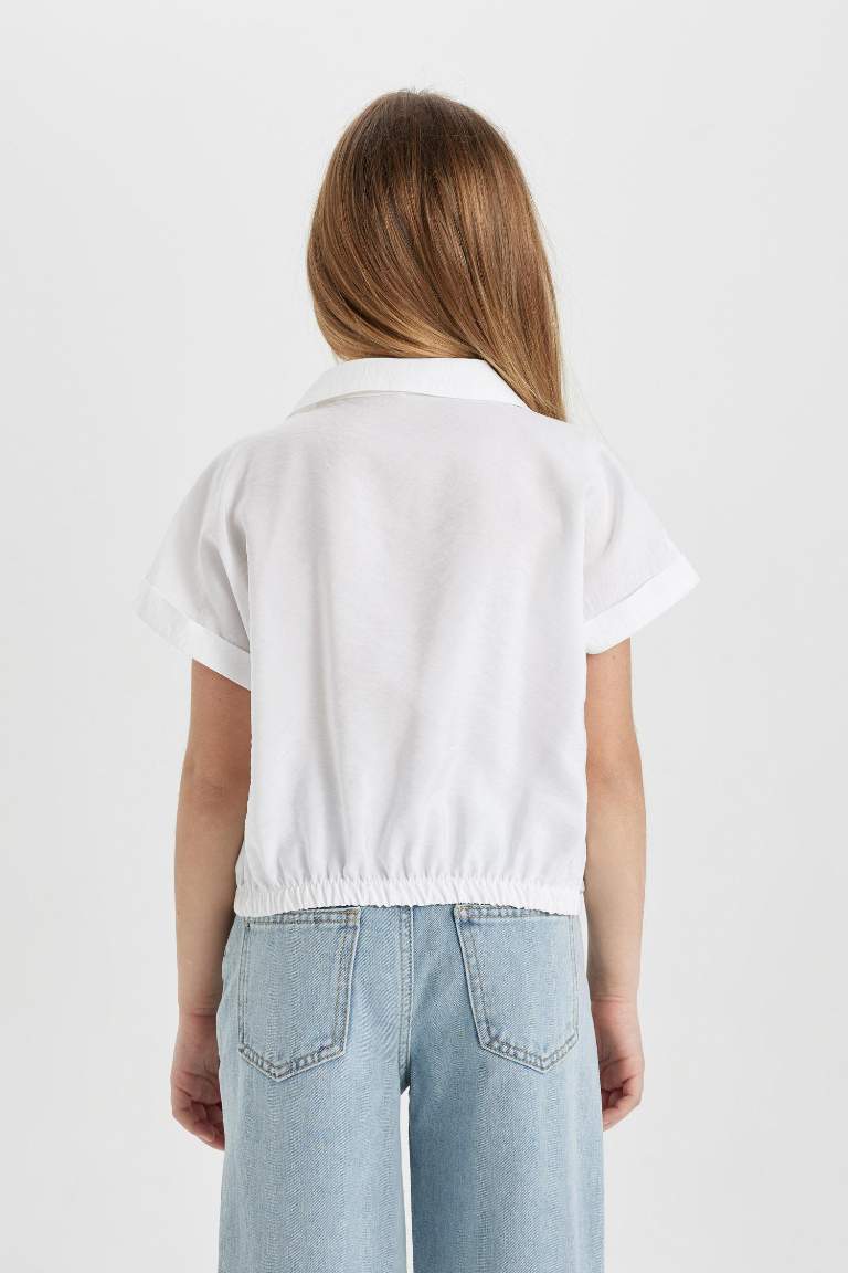 Girl Short Sleeve Crop Shirt