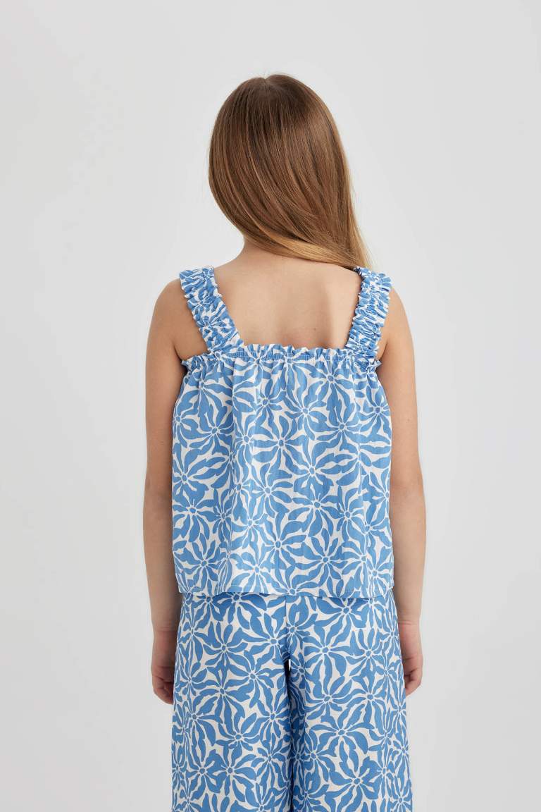 Blouse à Bretelles à Motif pour Fille