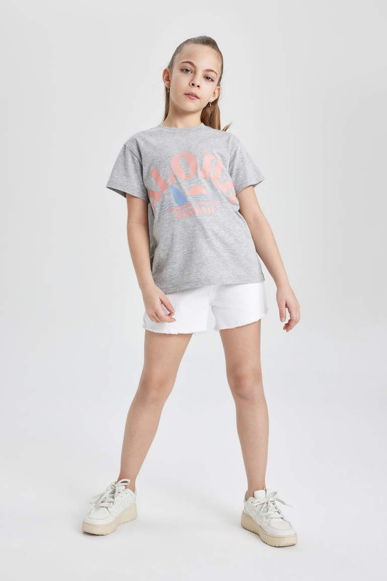 Girl Printed Short Sleeve T-Shirt