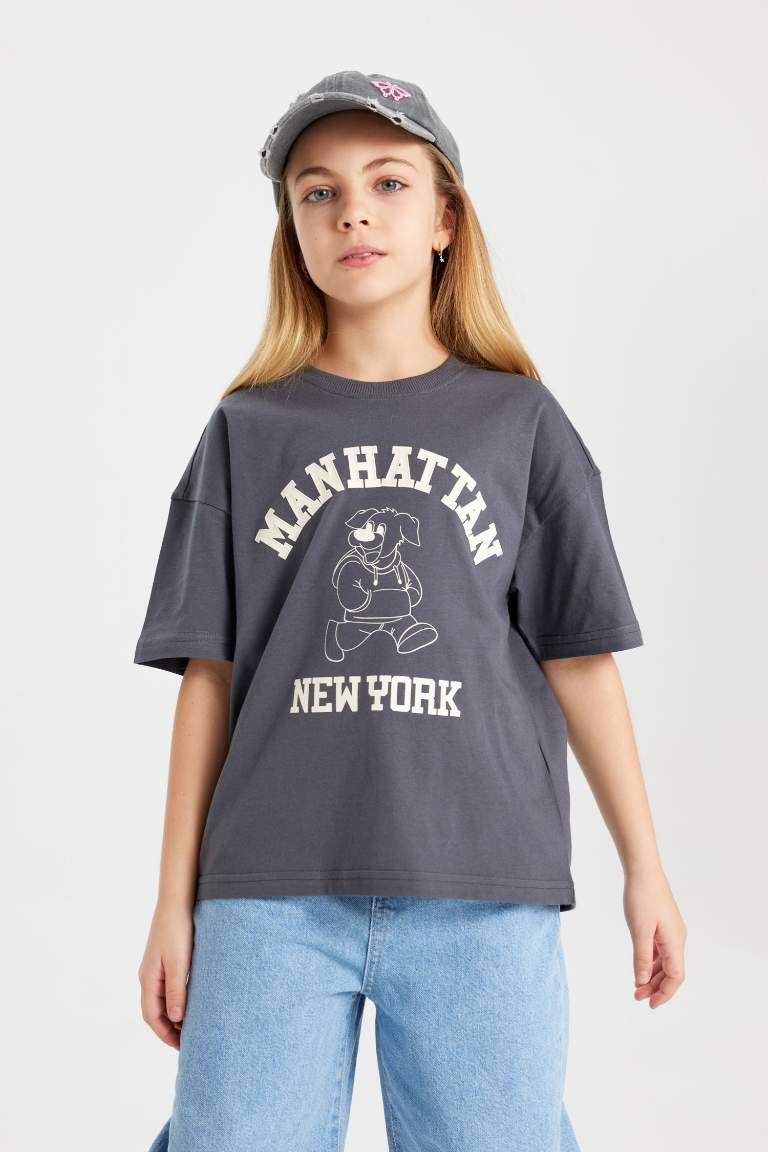 T-Shirt Oversize imprimé à Manches Courtes pour Fille