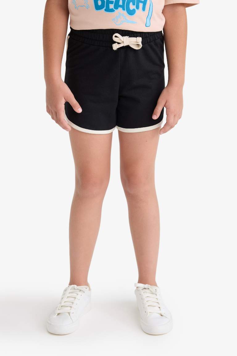Kız Çocuk Beli Lastikli Basic Düz Şort