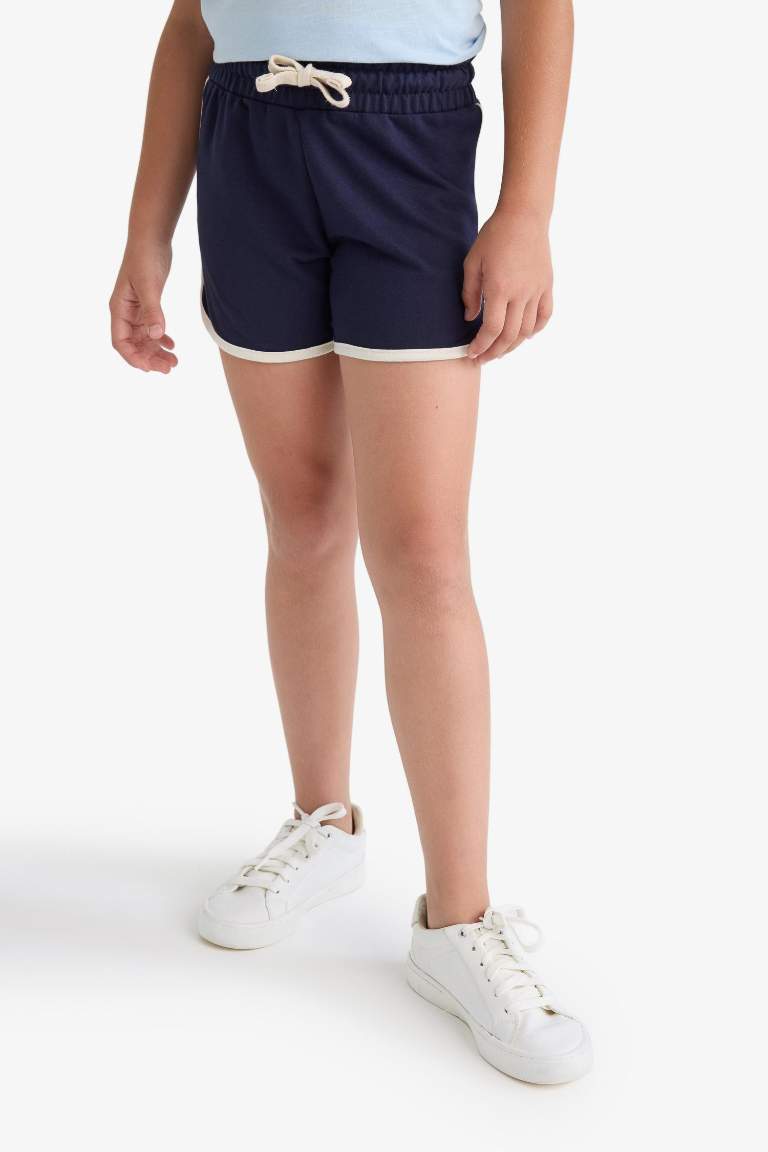 Kız Çocuk Beli Lastikli Basic Düz Şort