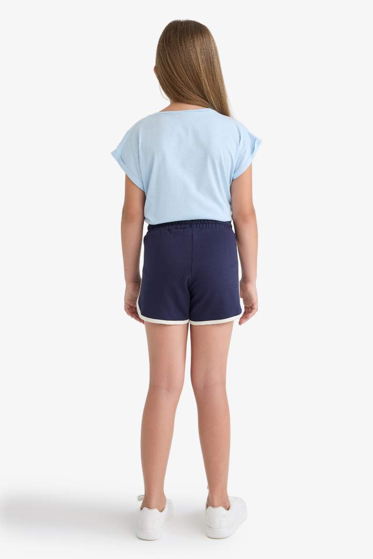 Kız Çocuk Beli Lastikli Basic Düz Şort