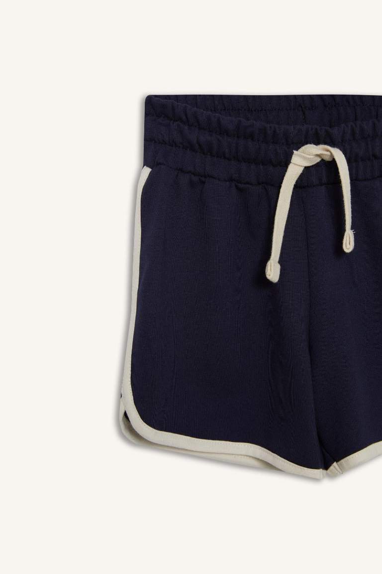 Kız Çocuk Beli Lastikli Basic Düz Şort