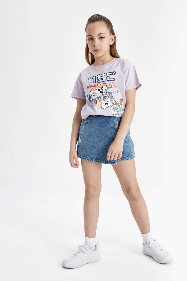 Girl Printed Short Sleeve T-Shirt