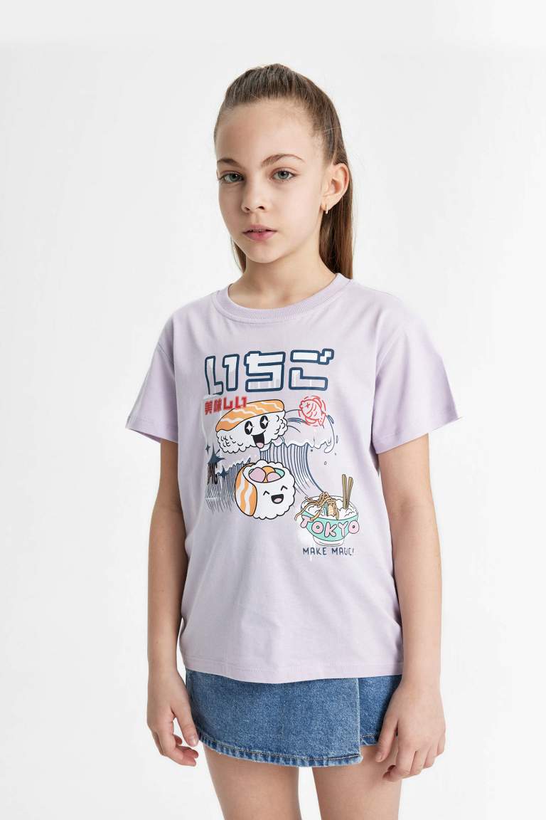 Girl Printed Short Sleeve T-Shirt