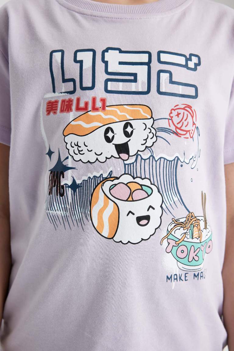 Girl Printed Short Sleeve T-Shirt