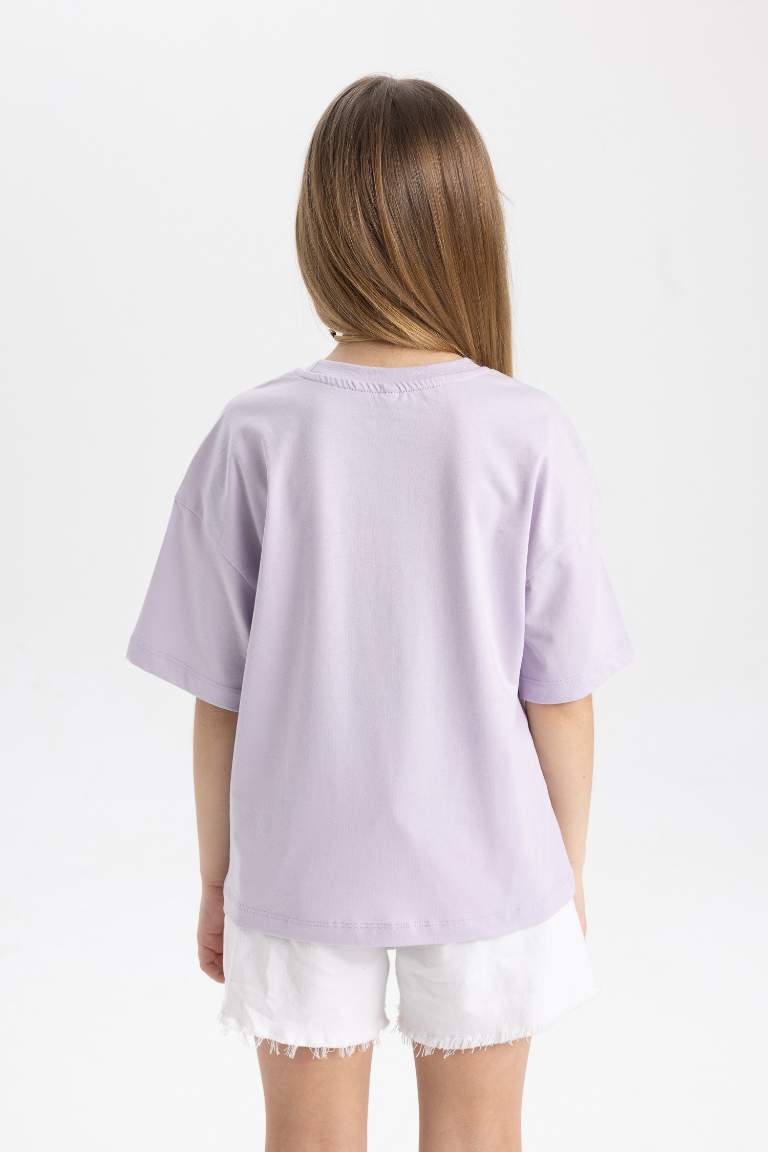 T-Shirt Coupe Relax imprimé à Manches Courtes pour Fille