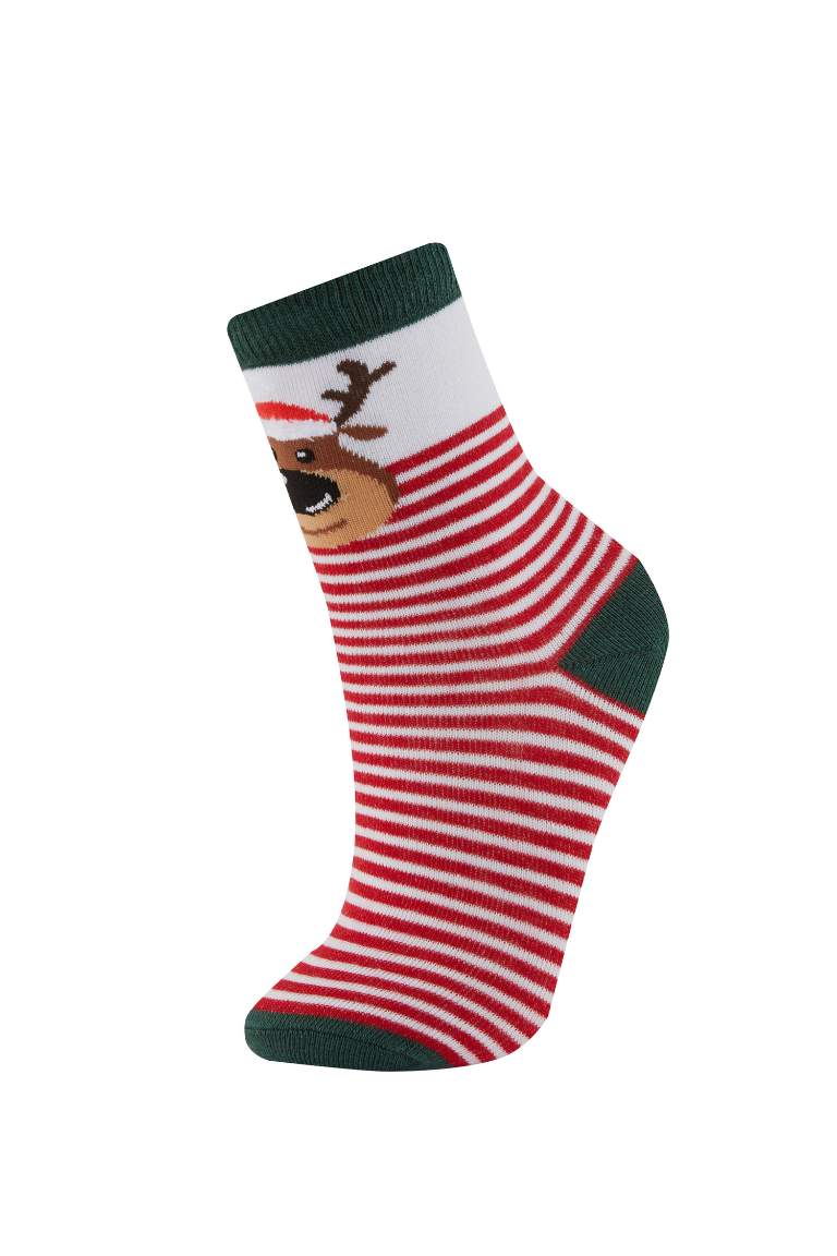 Girl Christmas Themed 2 Piece Cotton Long Socks