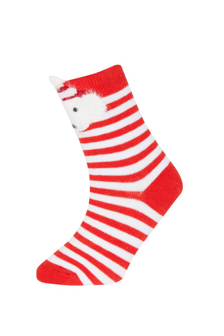 Girl Christmas Themed 2 Piece Cotton Long Socks