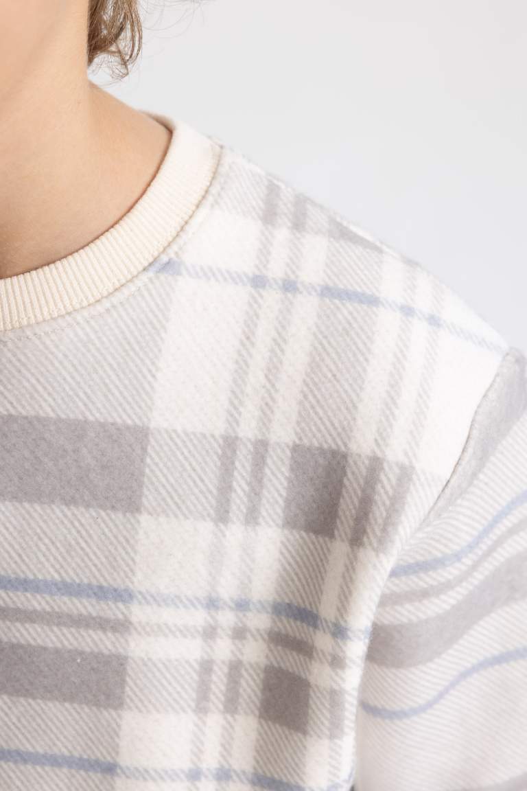 Erkek Çocuk Bisiklet Yaka Desenli Sweatshirt