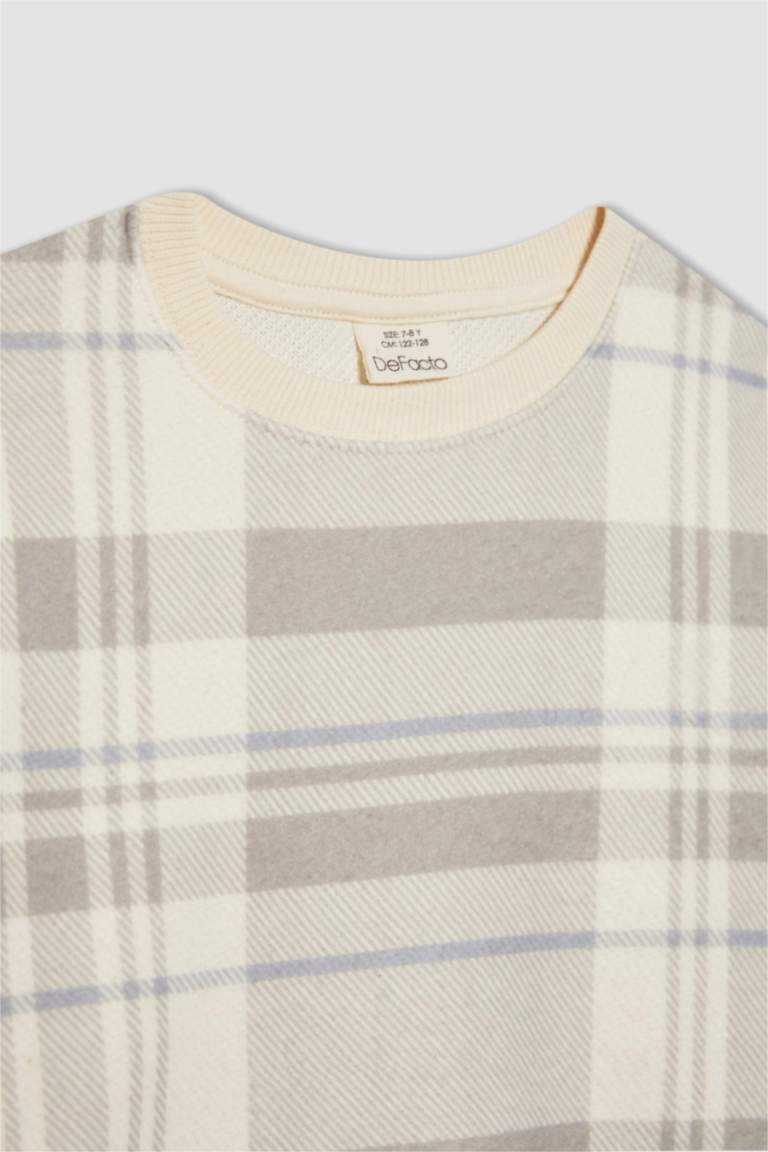 Erkek Çocuk Bisiklet Yaka Desenli Sweatshirt