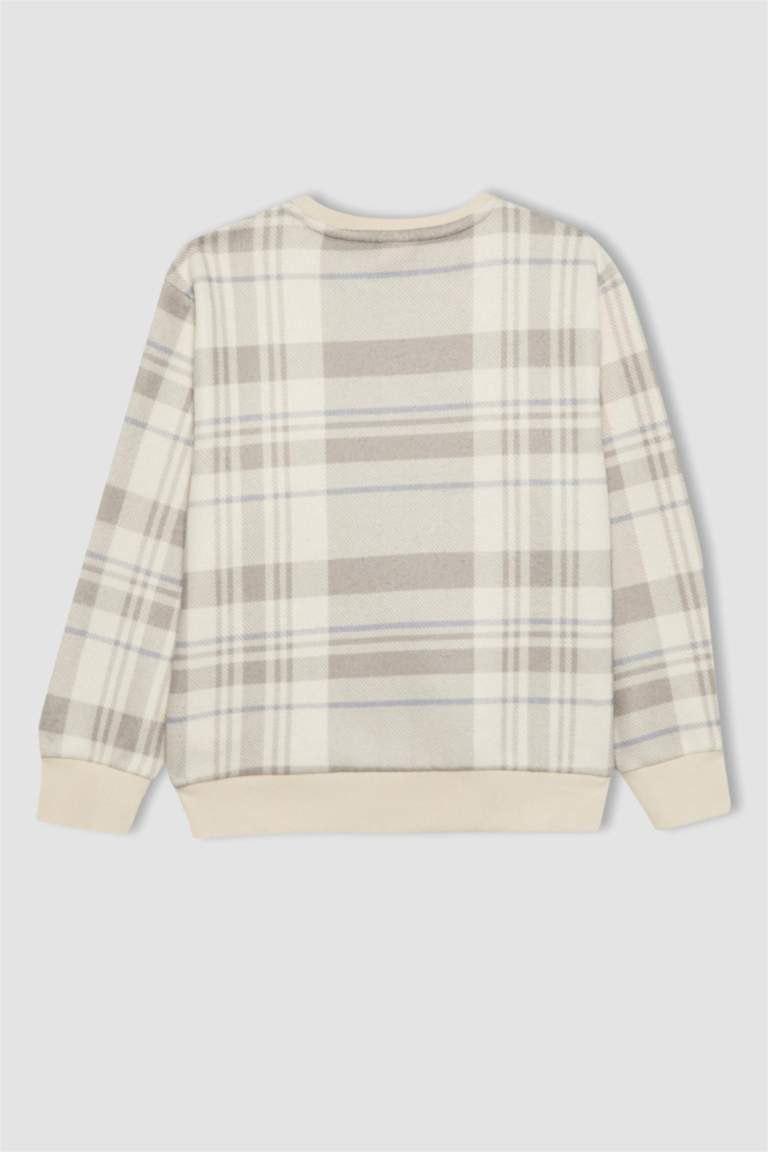 Erkek Çocuk Bisiklet Yaka Desenli Sweatshirt