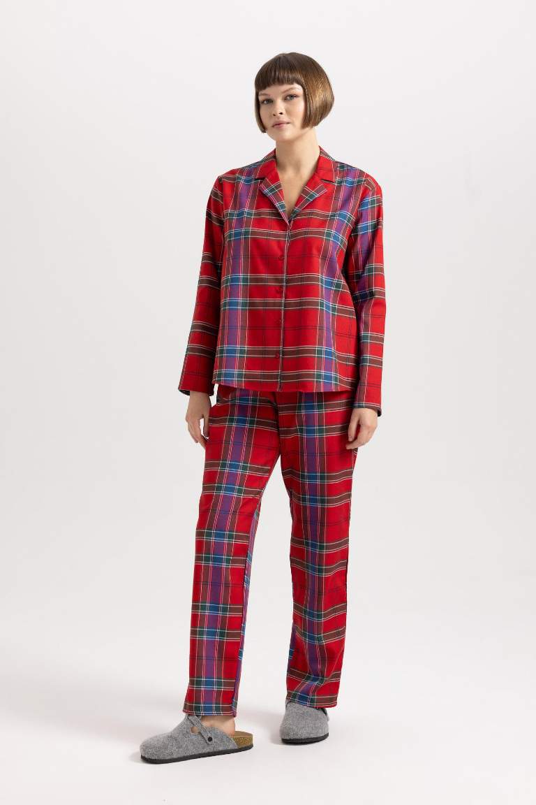 Fall in Love Pijama Yaka Flanel Casual Üst
