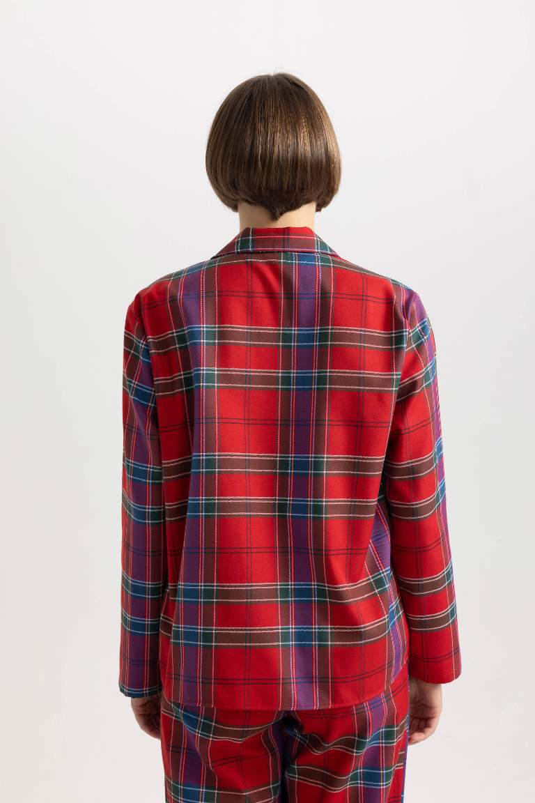 Fall in Love Pijama Yaka Flanel Casual Üst