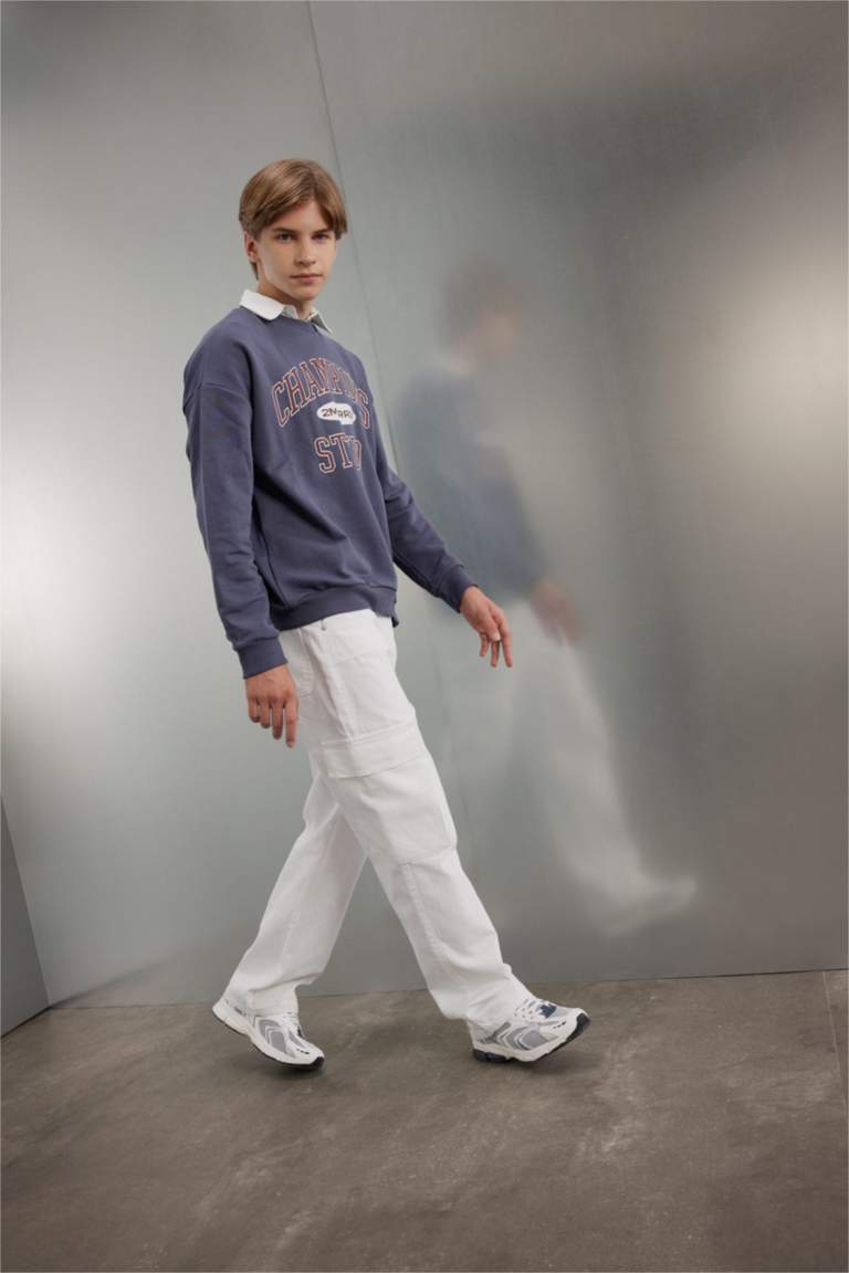 Boy Cargo Fit Straight Leg Jeans