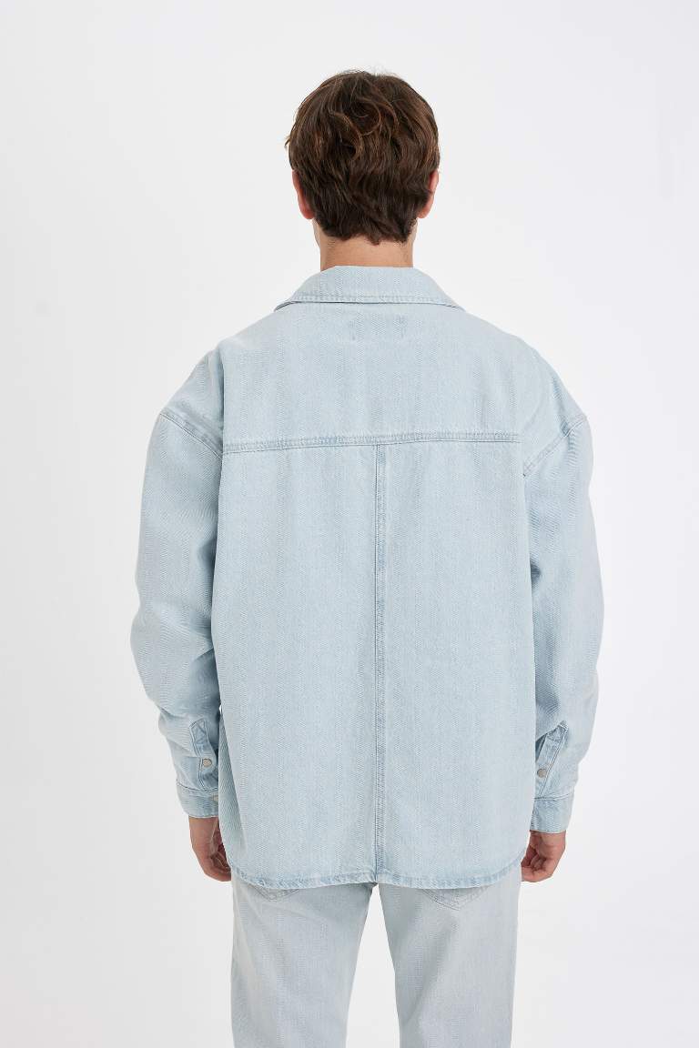 Oversize Fit Long Sleeve Jean Shirt