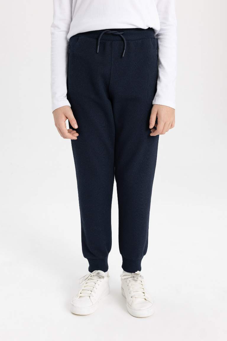 Boy Zippered Pique Sweatpants