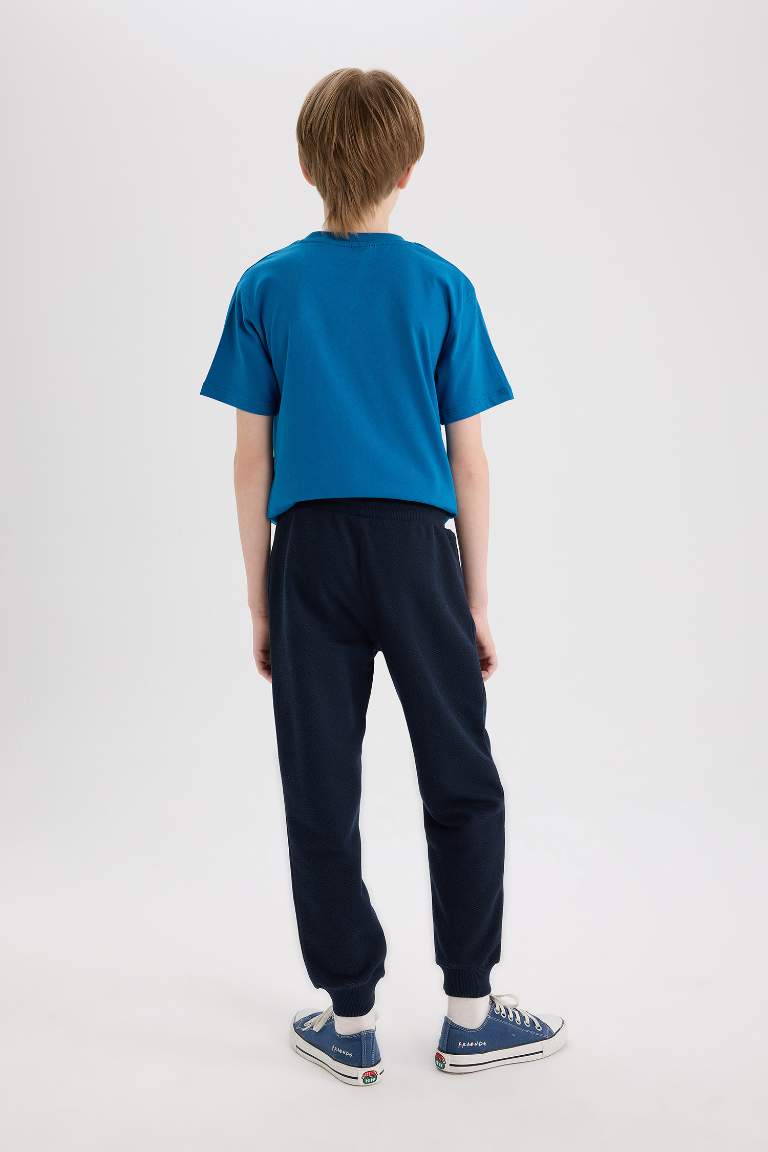 Boy Elastic Waist Leg Pique Basic Sweatpants