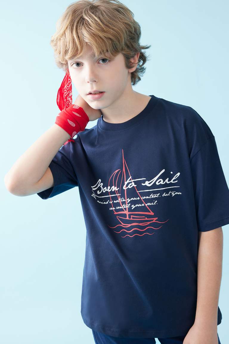 Boy Oversize Fit Crew Neck Printed  T-Shirt