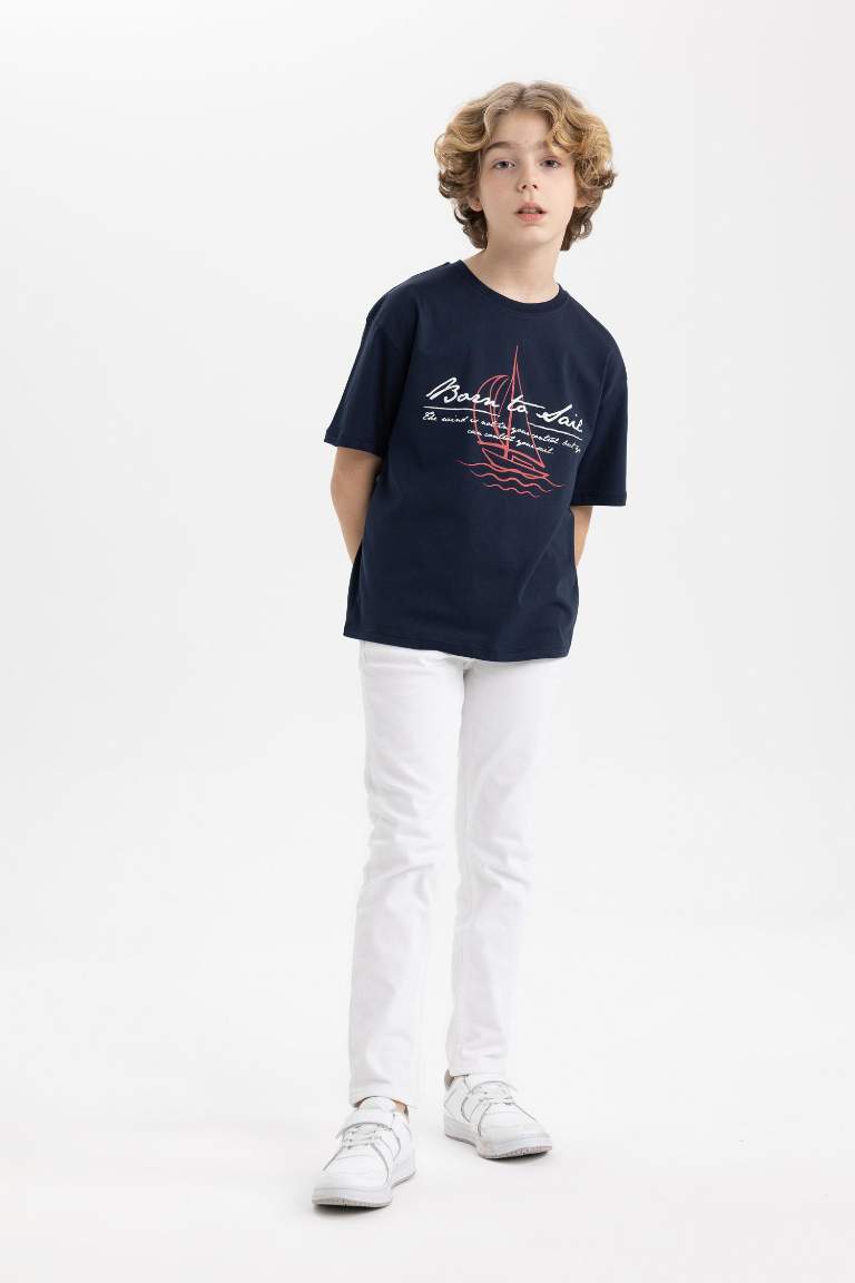 Boy Oversize Fit Crew Neck Printed  T-Shirt