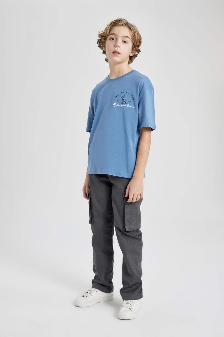 Boy Oversize Fit Crew Neck Printed  T-Shirt