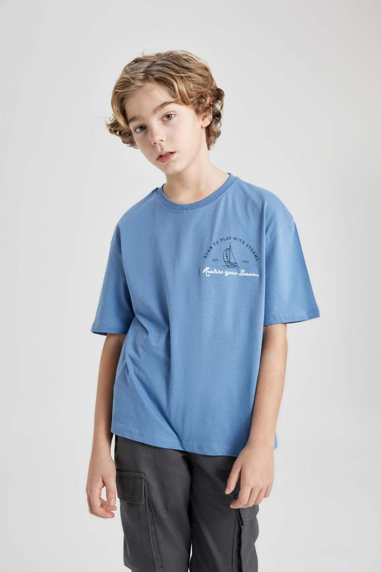 Boy Oversize Fit Crew Neck Printed  T-Shirt