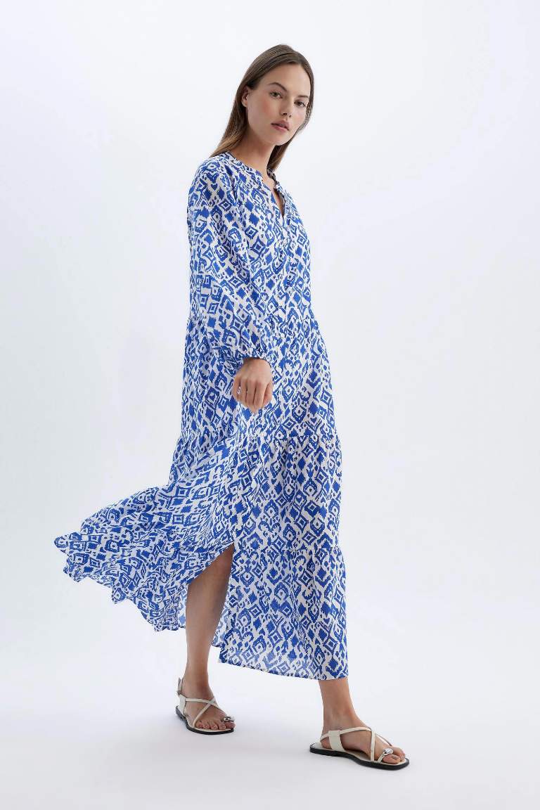 Robe de Plage à Manches Longues Imprimée de Fall In Love